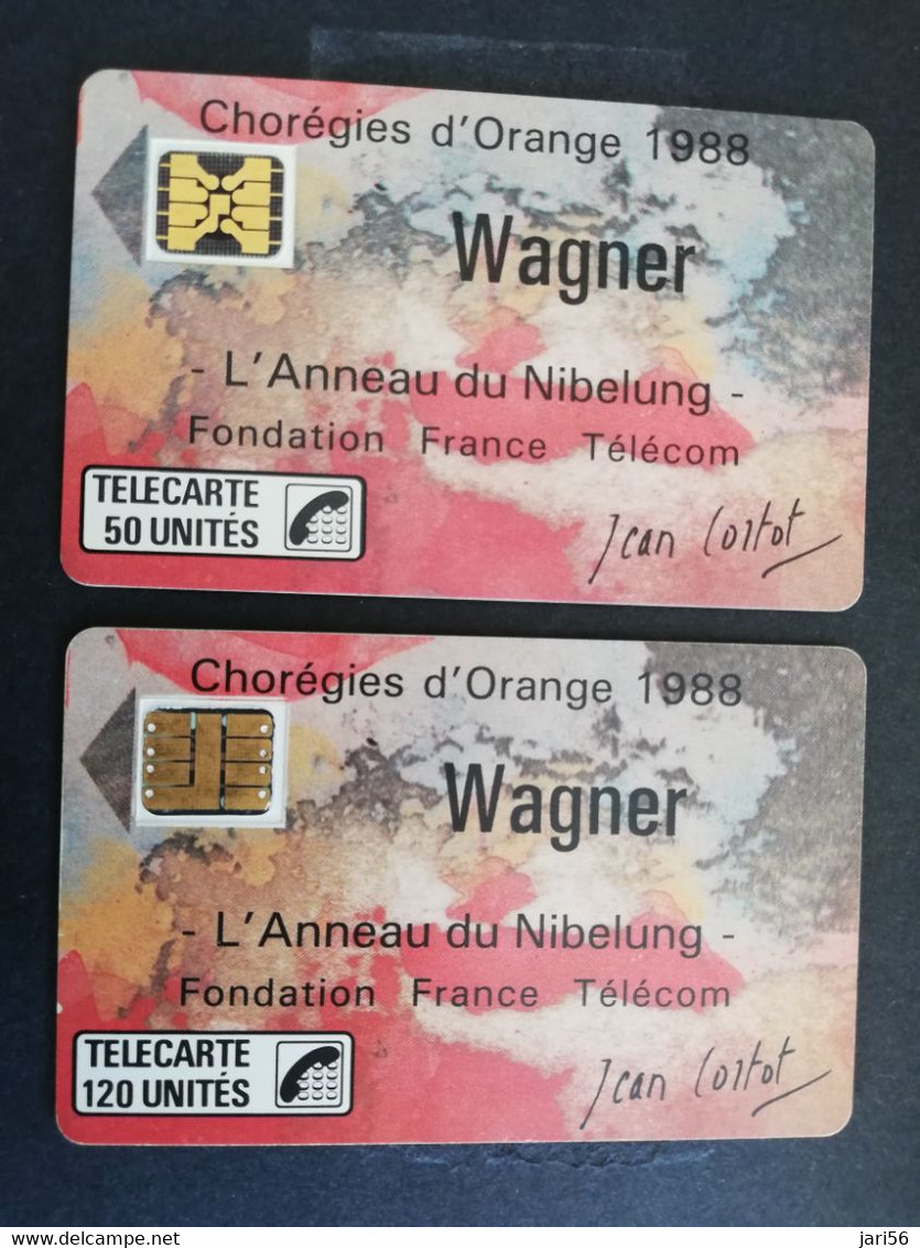 FRANCE/FRANKRIJK  SET 2X CHIPCARD  50 UNITS + 120 UNITS WAGNER       WITH CHIP     ** 4802** - Nachladekarten (Handy/SIM)