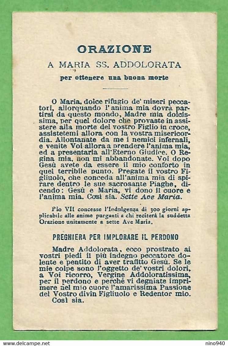 Santino/holy Card: B.V. ADDOLORATA - E - PR - Religion & Esotericism