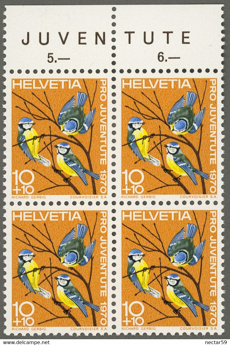 SUISSE SWITZERLAND 1970 Birds Blocs MNH** Blue Tit, Blaumeise, Mésange, Vögel - Otros & Sin Clasificación