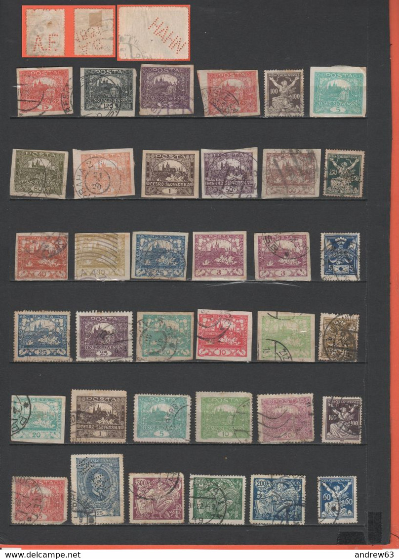 Cecoslovacchia - Czechoslovakia - Tchécoslovaquie - Lotto - Accumulo - Vrac - 330+ Francobolli (5 Perfin) - Usati, Used - Collections, Lots & Séries