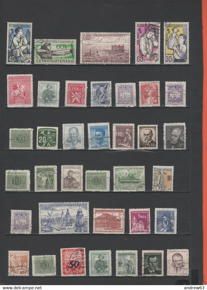 Cecoslovacchia - Czechoslovakia - Tchécoslovaquie - Lotto - Accumulo - Vrac - 330+ Francobolli (5 Perfin) - Usati, Used - Collections, Lots & Séries