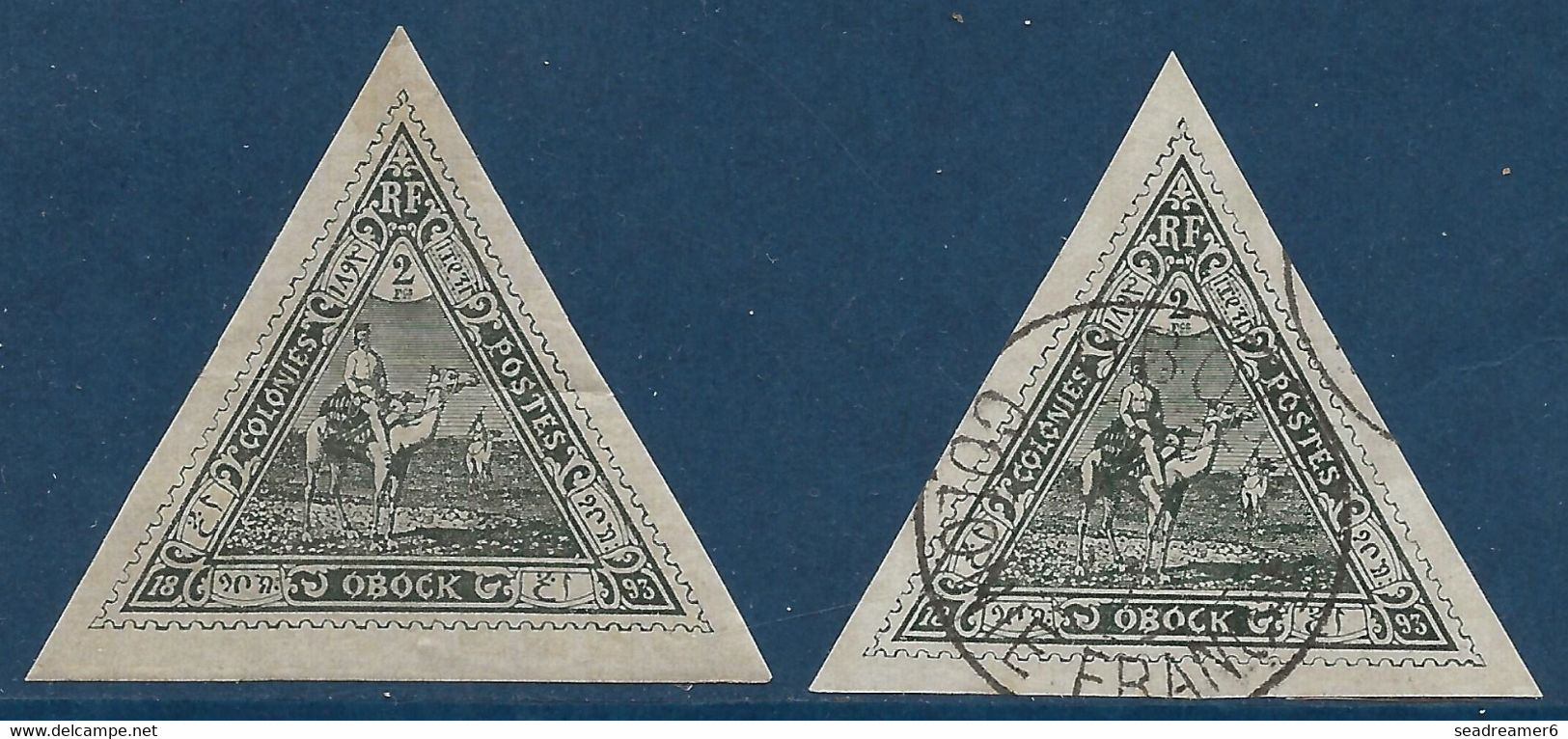 France Colonies Obock N°45 X2 1 Neuf & 1 Oblitéré TTB Signés Calves - Unused Stamps