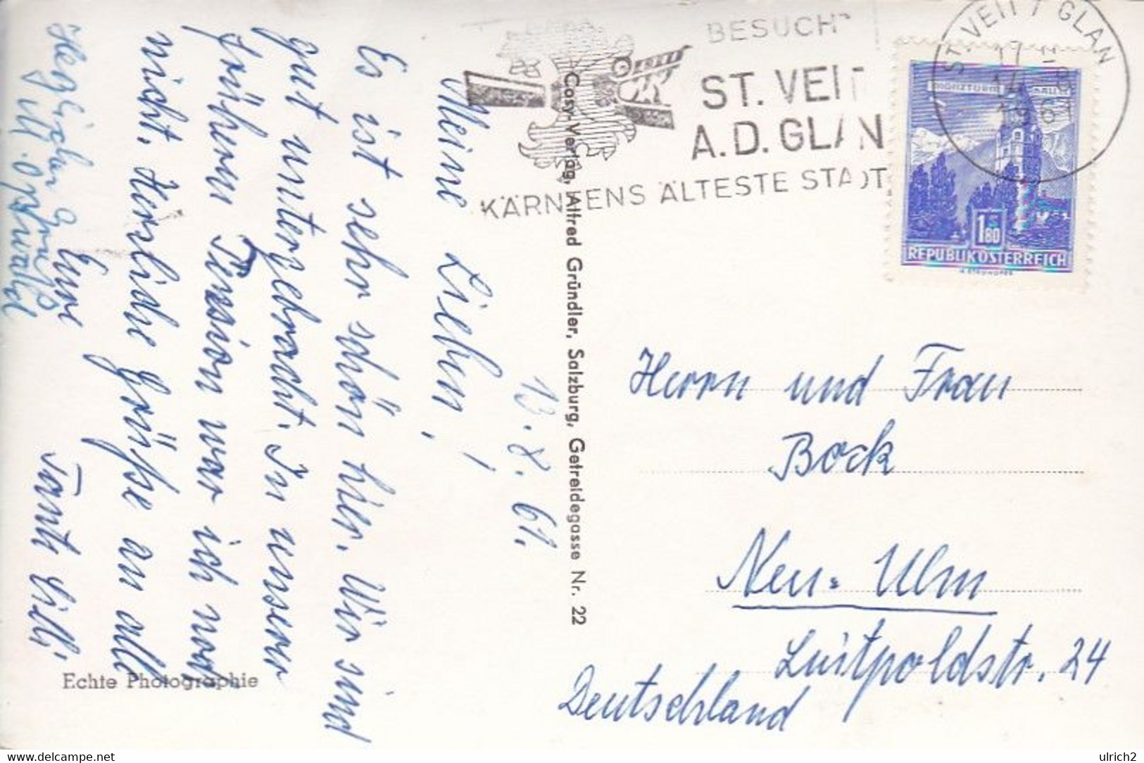 AK Höhenluftkurort Mallnitz - Werbestempel St. Veit A.d. Glan - 1961 (54410) - Mallnitz