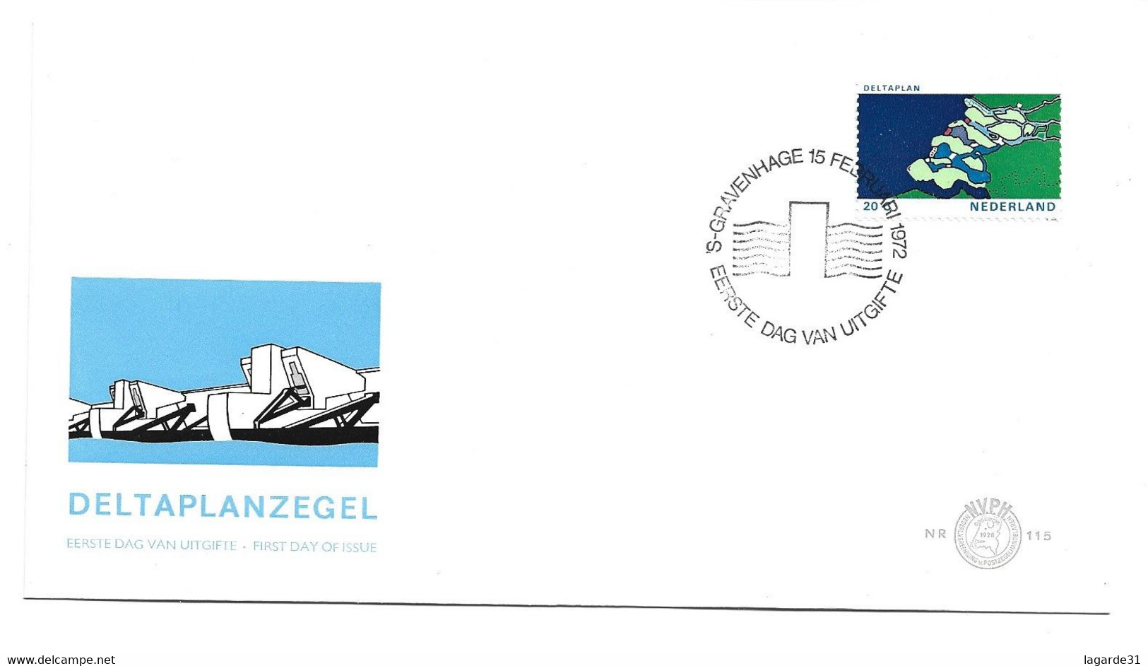 Netherlands, Nederland, 1971, Flood 1953, E 115, FDC - FDC