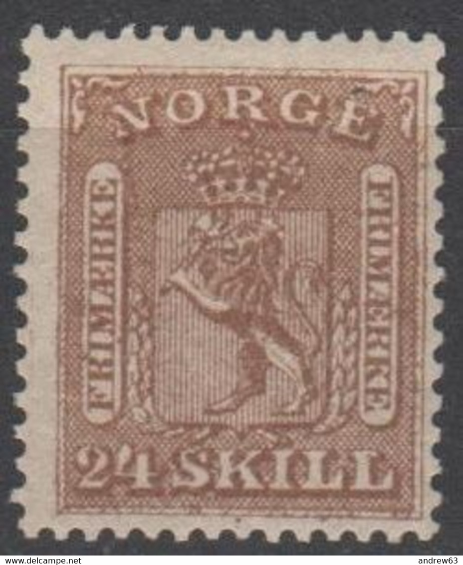 NORVEGIA - Norge - Norwegen - Norway - 1863/66 - 24 Skill - Yvert 10 - New - See Back Scan - Nuovi