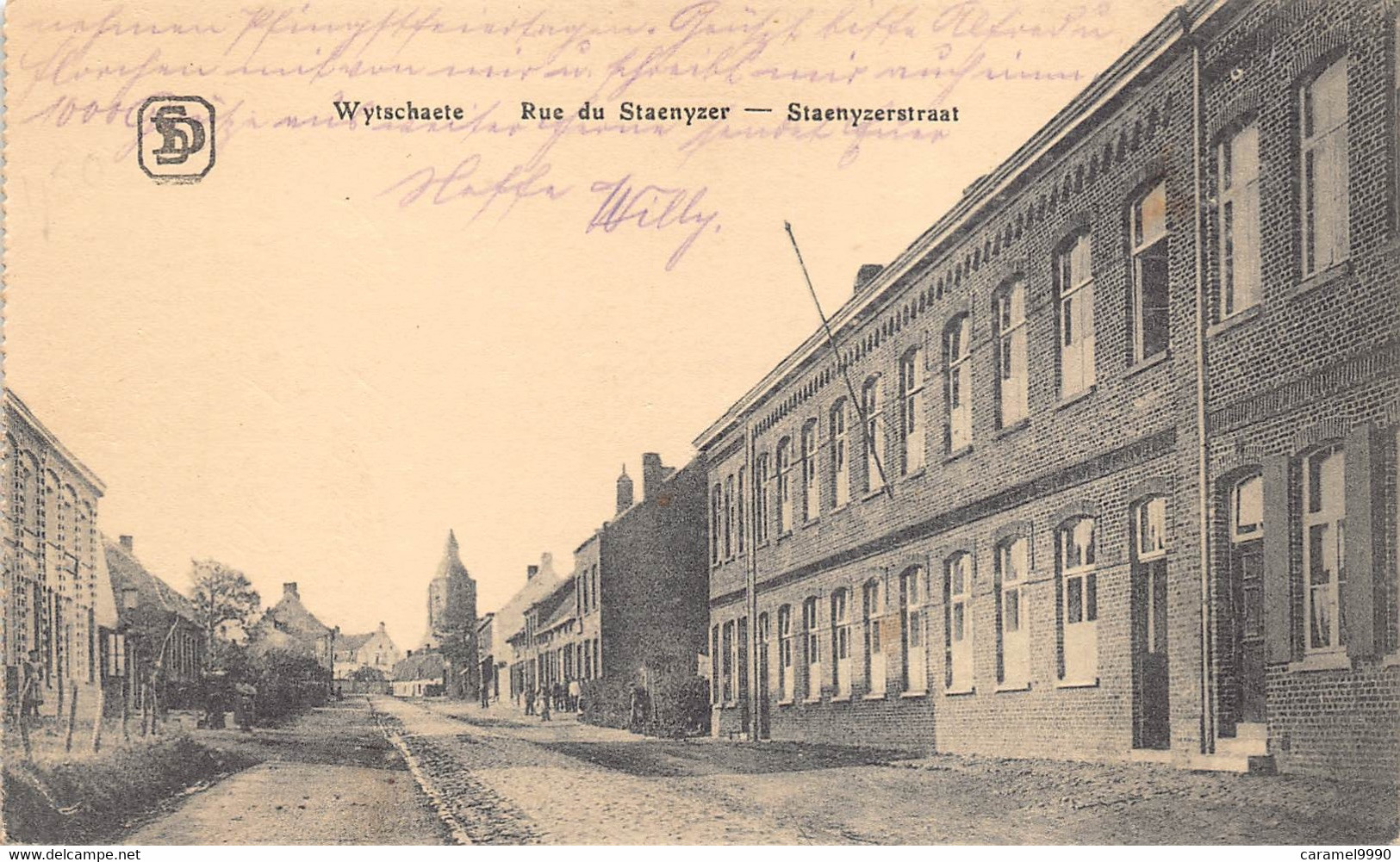 Heuvelland  Wijtschate  Wytschaete Staenyzerstraat Staanijzerstraat  Kerk Eglise  Feldpost 1917 Feldpostkarte   M 7090 - Heuvelland