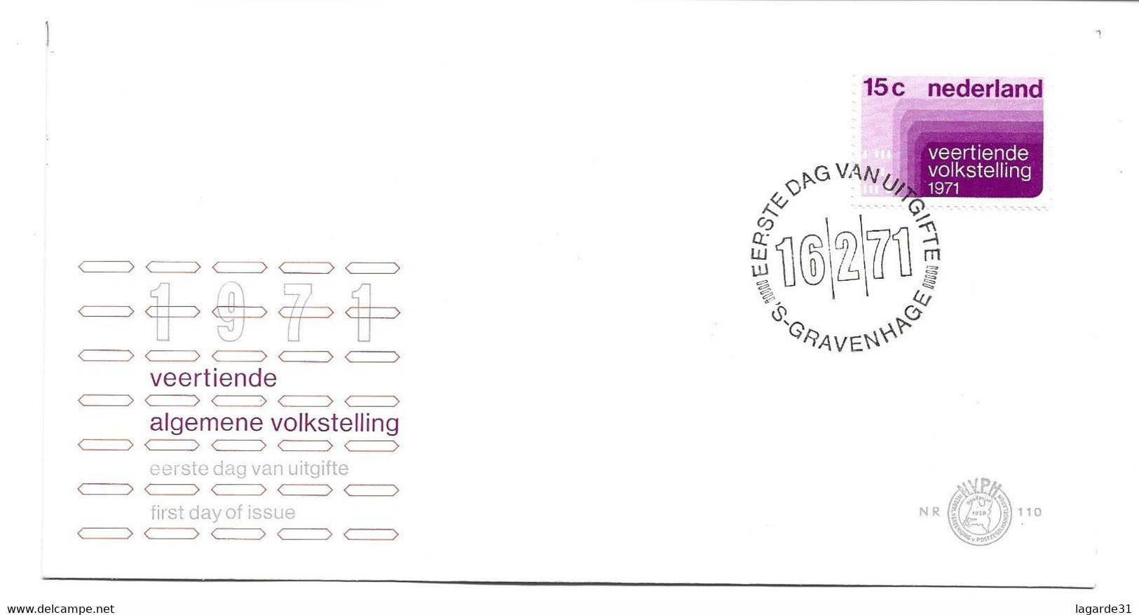 Nederland / Niederlande / Pays Bas - FDC E110 (1971) - FDC