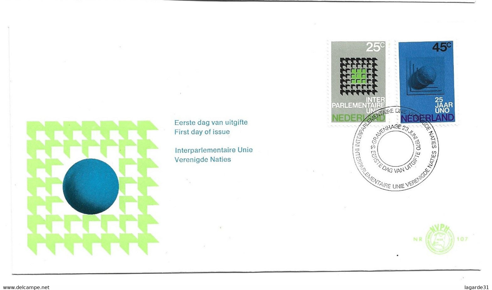 Nederland/Netherlands/Pays Bas/Niederlande 1970 Mi: FDC 946-947 Nvph: E107 (Ongebr/MH/Ungebr/*)(3230) - FDC