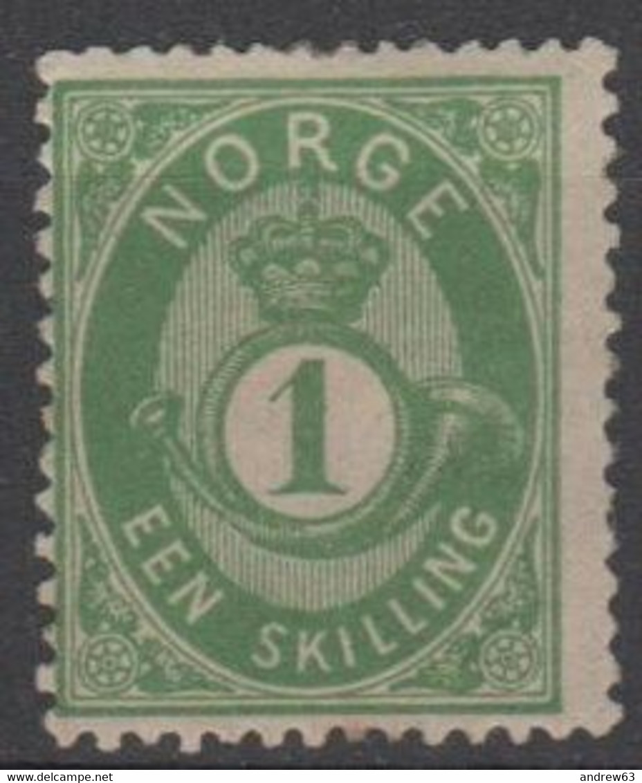 NORVEGIA - Norge - Norwegen - Norway - 1872/75 - 1 Sk - Yvert 16 - New - See Back Scan - Ongebruikt