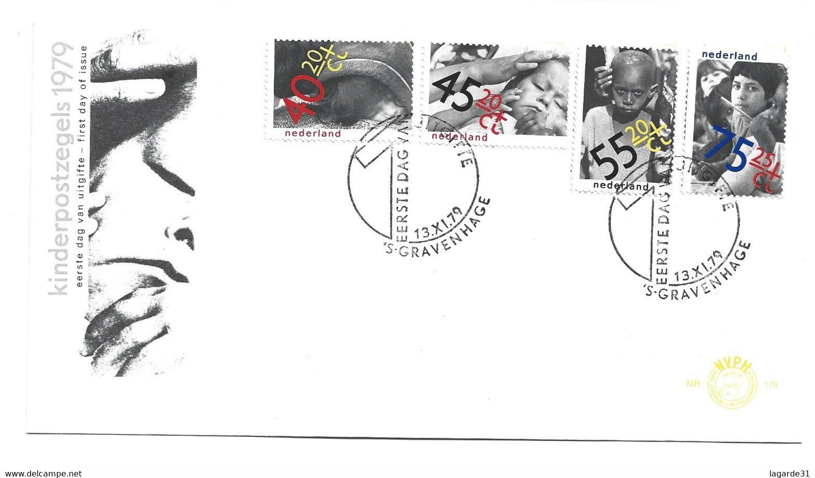 FDC PAYS-BAS / NEDERLAND 13.11.1979 - KINDERPOSTZEGELS - ANNEE INTERNATIONALE DE L'ENFANT - - FDC