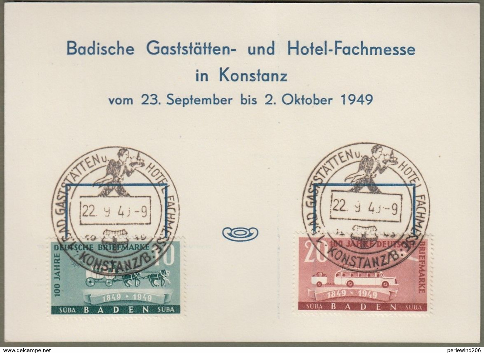 Franz. Zone Baden: Sonderkarte, Mi.-Nr. 54-55 SST: " Badische Gaststätten- Und Hotel-Fachmesse 1949 " Xx - Altri & Non Classificati