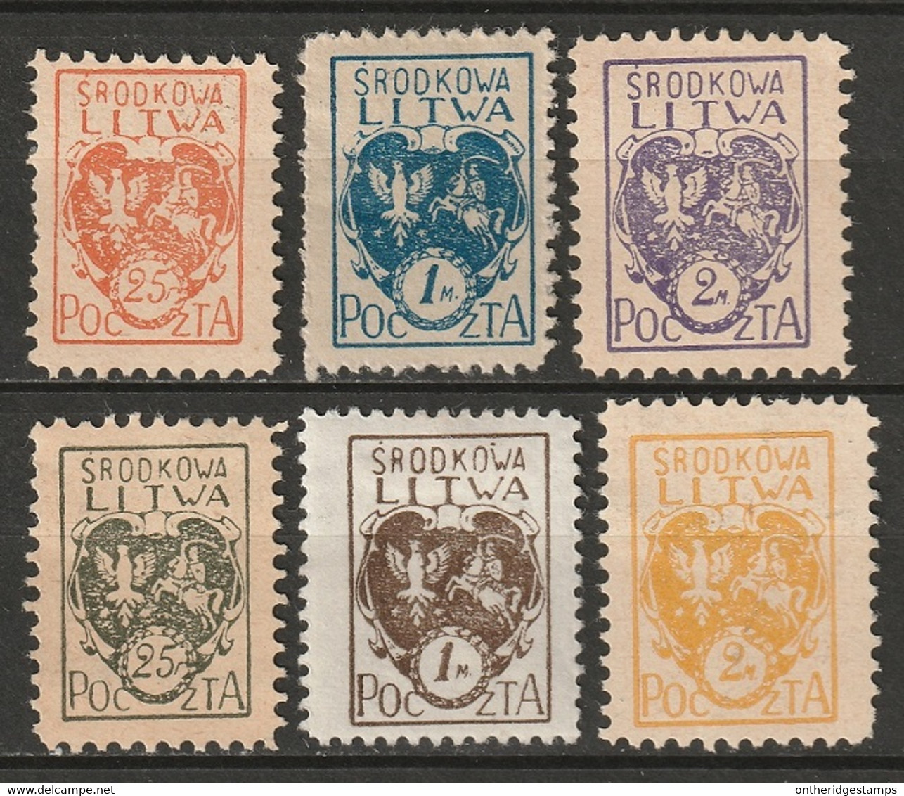 Central Lithuania 1920 Sc 1-6  Set Perf MLH*/MNG - Occupations