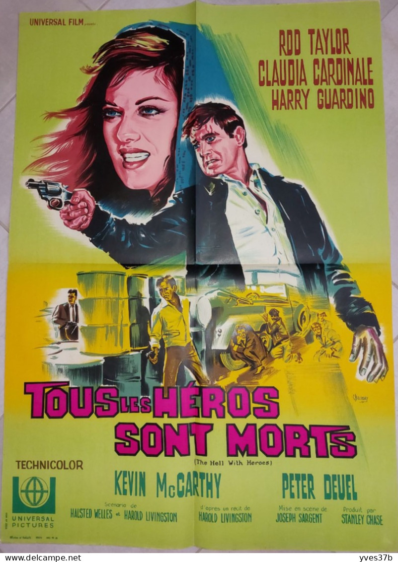 Tous Les Héros Sont Morts R. Taylor, Claudia Cardinale.1966 -affiche 60x80 -TTB - Manifesti & Poster