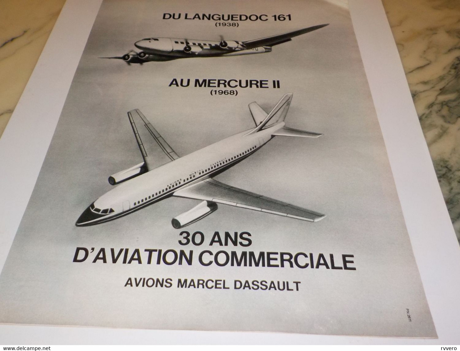 ANCIENNE PUBLICITE 30 ANS D AVIATION COMMERCIALE DASSAULT 1968 - Advertenties