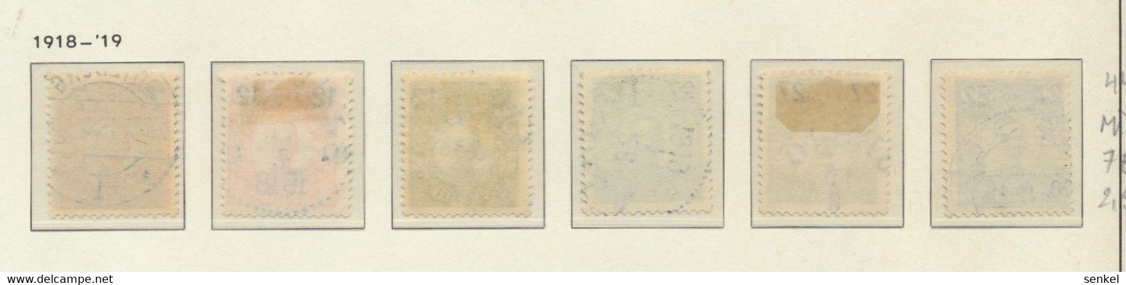4408 Sweden Sverige Schweden 1918 - 1919 Used Stamp Set Mi 109 - 114 - Andere & Zonder Classificatie
