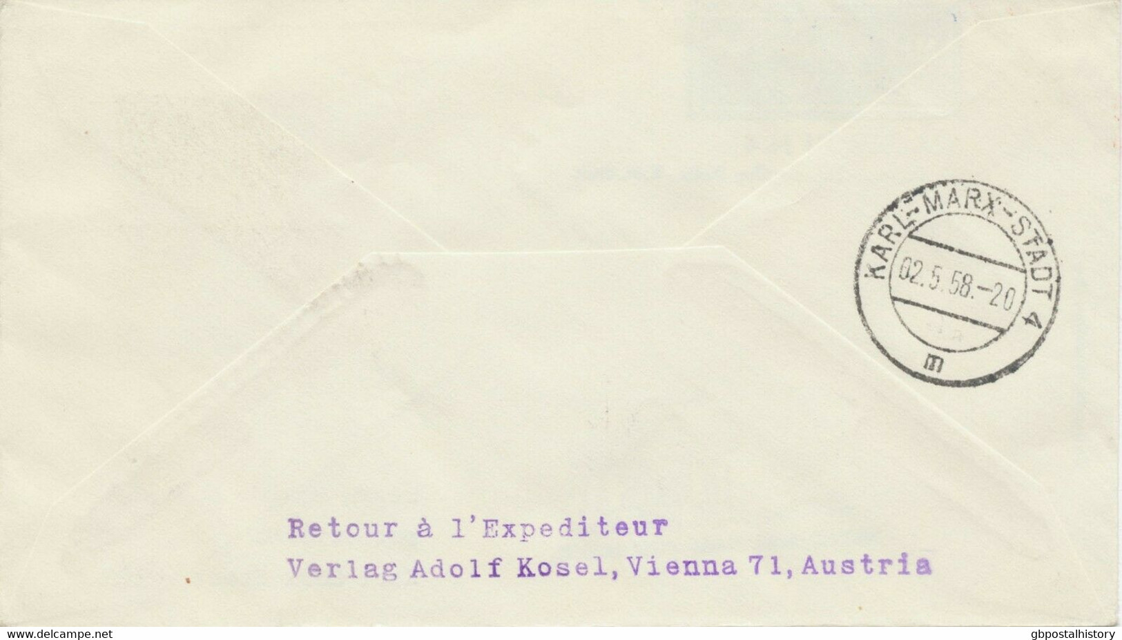 ÖSTERREICH 1958 Österr. Mitläuferpost Osthansa Erstflug BERLIN - KARL-MARX-STADT - Altri & Non Classificati
