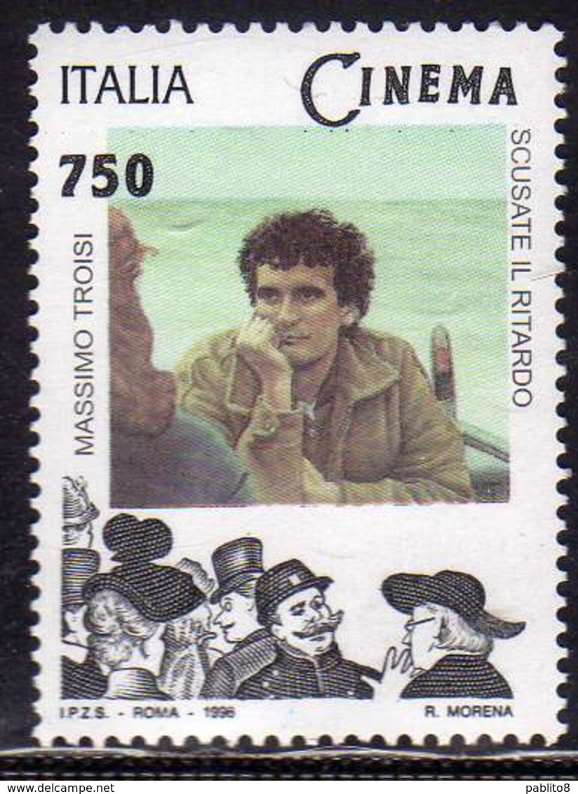 ITALIA REPUBBLICA ITALY REPUBLIC 1996 ITALIAN IL CINEMA ITALIANO MASSIMO TROISI IN SCUSATE IL RITARDO LIRE 750 MNH - 1991-00:  Nuovi