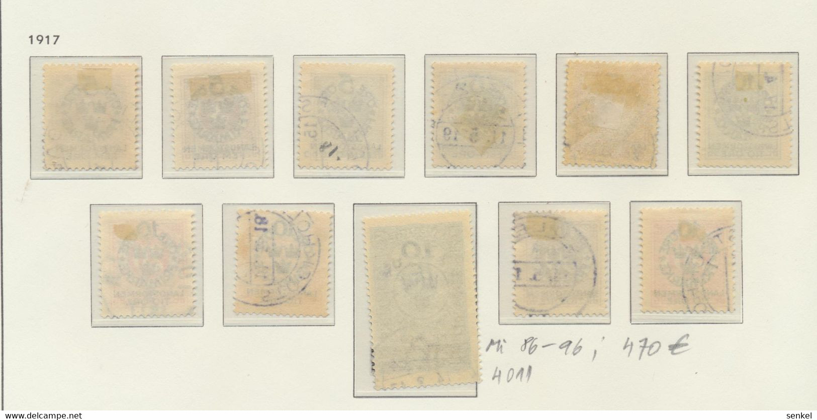 4411 Sweden Sverige Schweden 1917 Used Set Mi 86 - 96 - Other & Unclassified