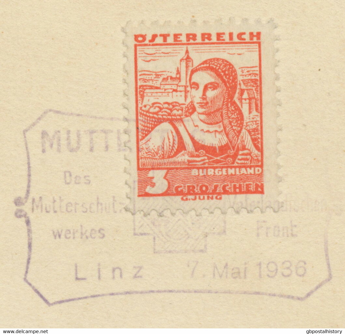 ÖSTERREICH SONDERSTEMPEL 1936 „MUTTERTAGSFEIER Linz . 7. Mai 1936“ - Machines à Affranchir (EMA)