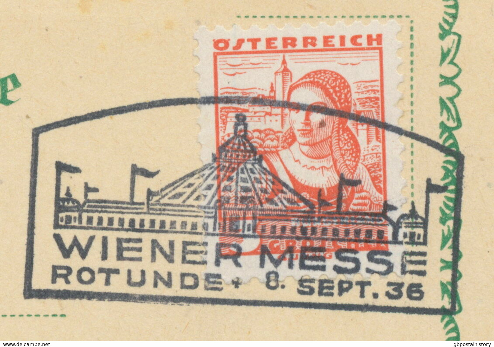 ÖSTERREICH SONDERSTEMPEL 1936 „WIENER MESSE ROTUNDE 8. SEPT. 36“ - Macchine Per Obliterare (EMA)