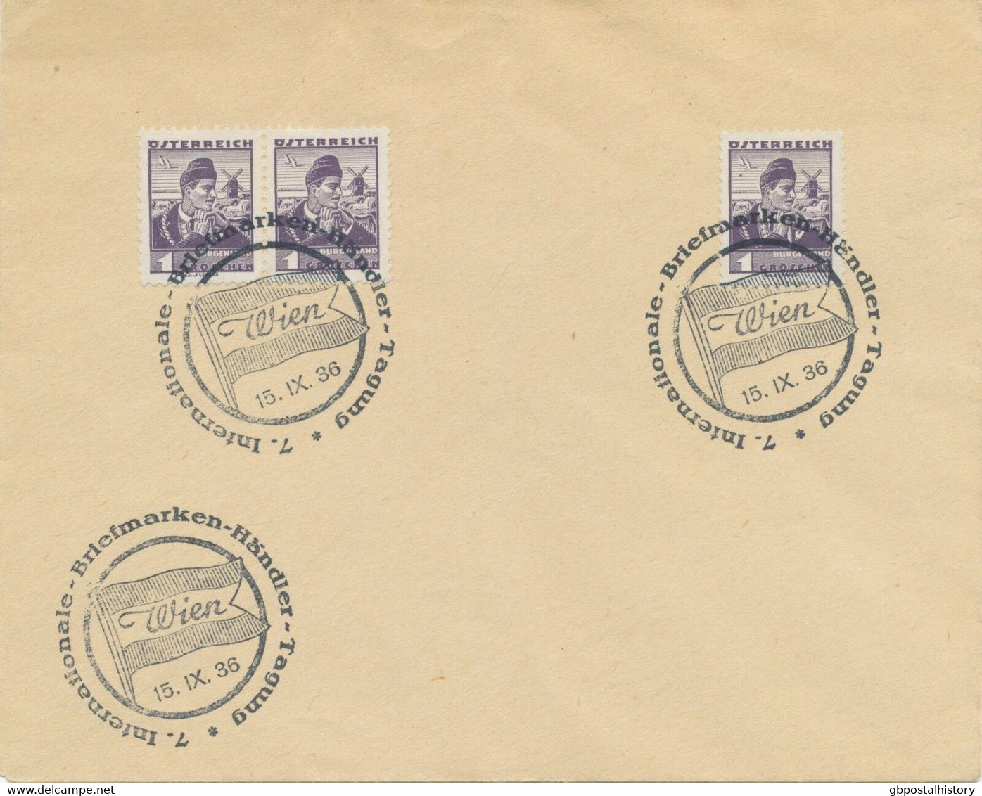 ÖSTERREICH SONDERSTEMPEL 1936 WIEN 7. Internationale Briefmarken-Händler-Tagung - Frankeermachines (EMA)