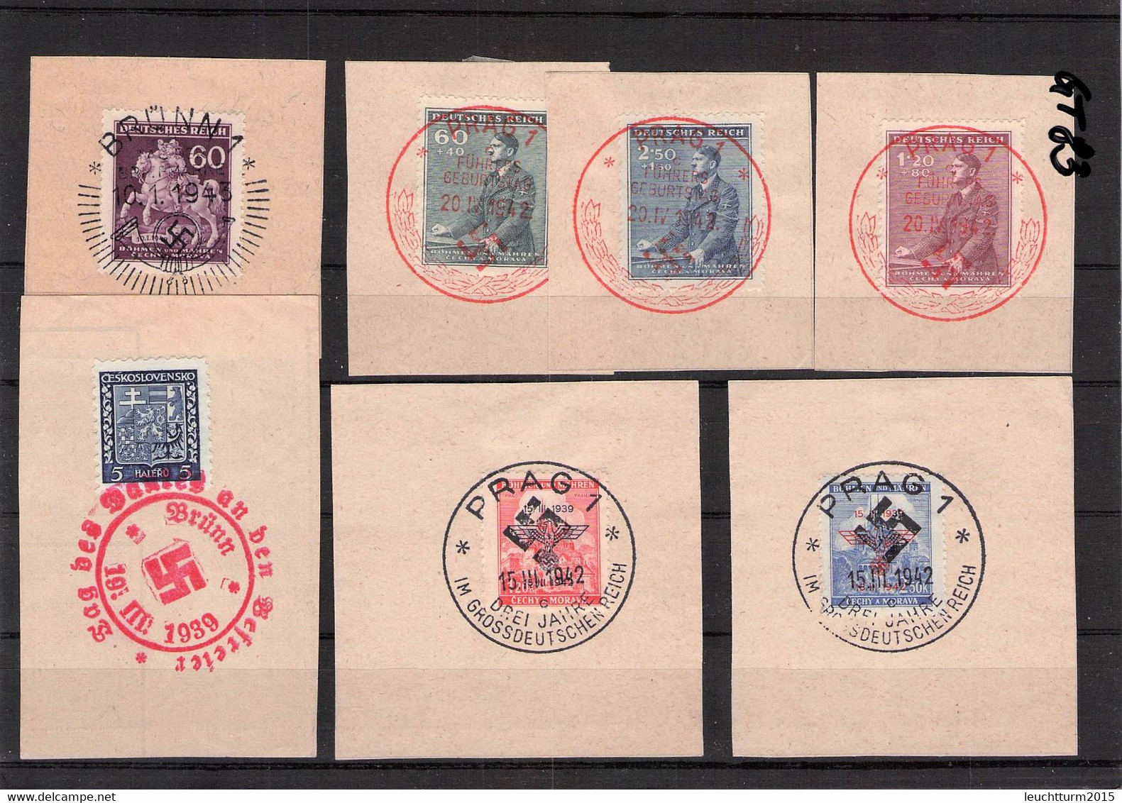 BÖHMEN & MÄHREN - 7 SONDERSTEMPEL/FDC 1939-1943 //Q295 - FDC