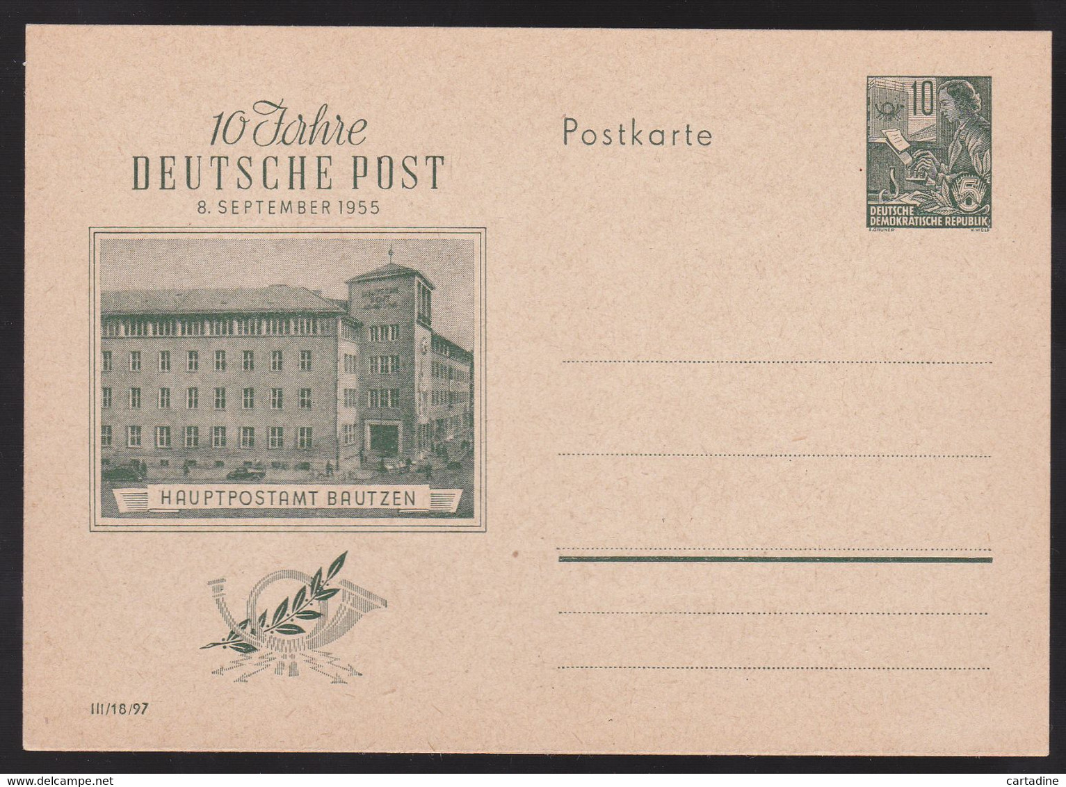 Entier Postal Stationery -  DDR - 10 Jahre Deutsche Post - Hauptpostamt Bautzen - Postales - Nuevos