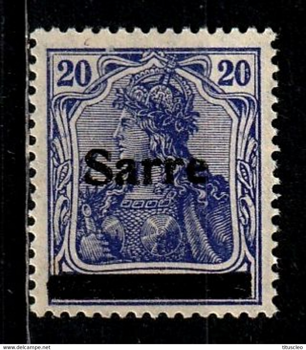 SARRE 8* 20p Bleu-violet Timbre D'Allemagne 1905/1916 Avec Surcharge - Ungebraucht