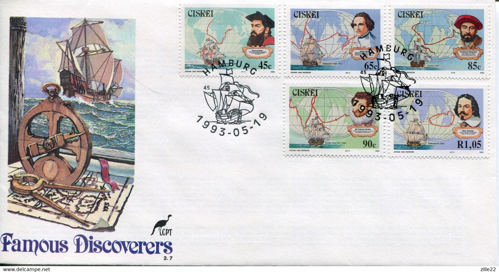 Ciskei - FDC 2.7 - Explorers, Discoverers, Ships, Maps - Ciskei