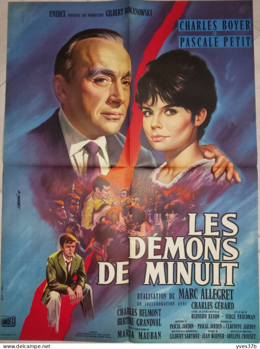 "Les Démons De Minuit" Charles Boyer, Pascal Petit...1961 - Affiche 60x80 - TTB - Manifesti & Poster