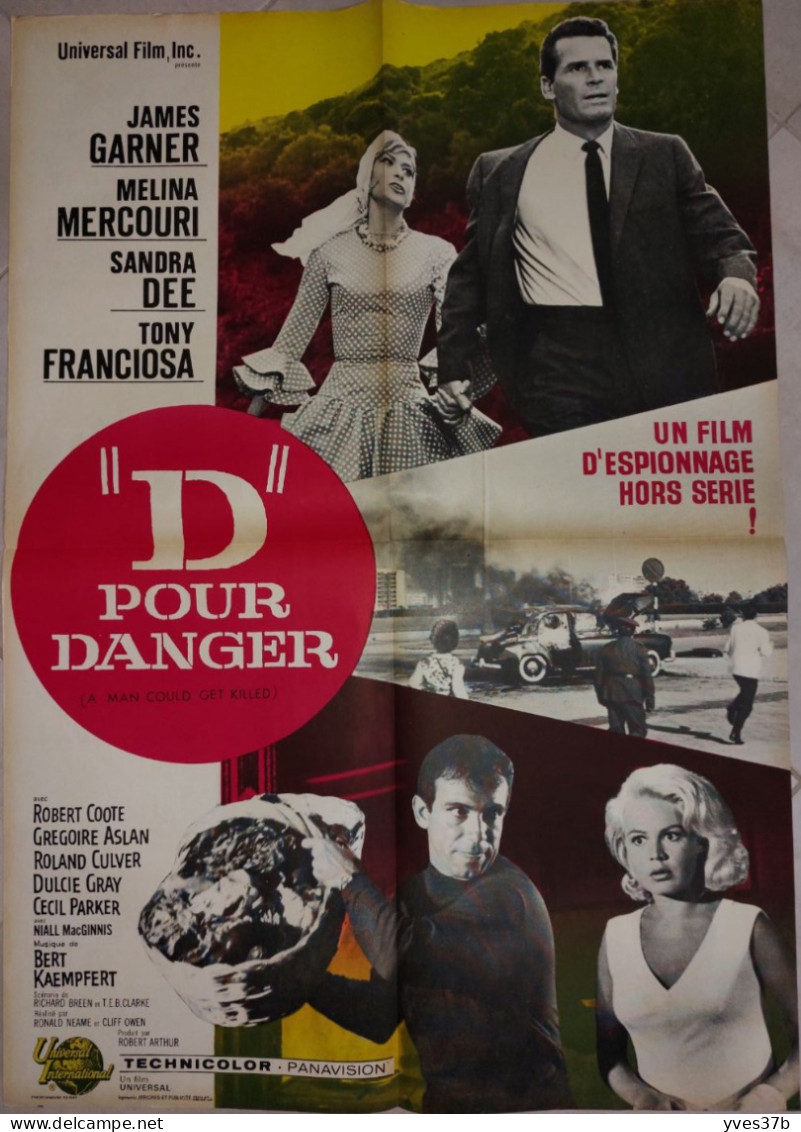 "D Pour Danger" Melina Mercouri, James Garner...1966 - Affiche 60x80 - TTB - Plakate & Poster