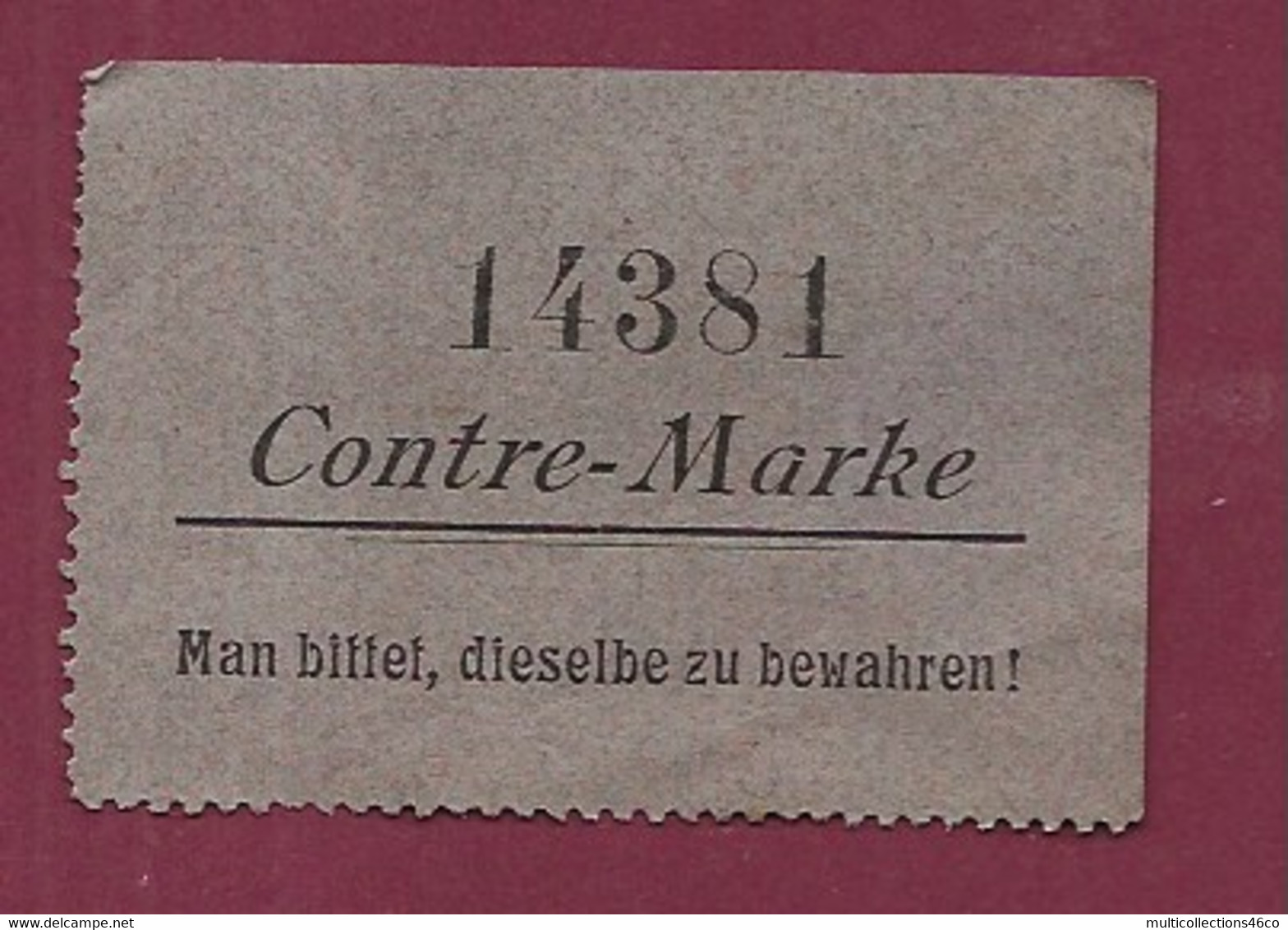 140221 - TICKET CHEMIN DE FER TRAM METRO TRAIN - ALLEMAGNE 14381 CONTRE MARKE Billet - Europe