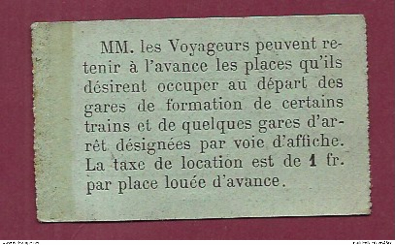 140221 - TICKET CHEMIN DE FER TRAM METRO TRAIN - LYON 27319 Voyageur - Europe