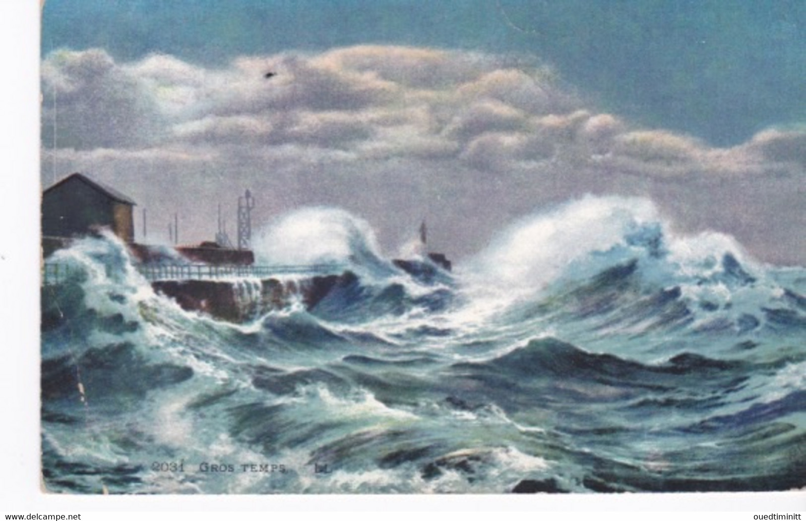 Gros Temps, Scène De Tempête, Phare, 1914. - Sonstige & Ohne Zuordnung