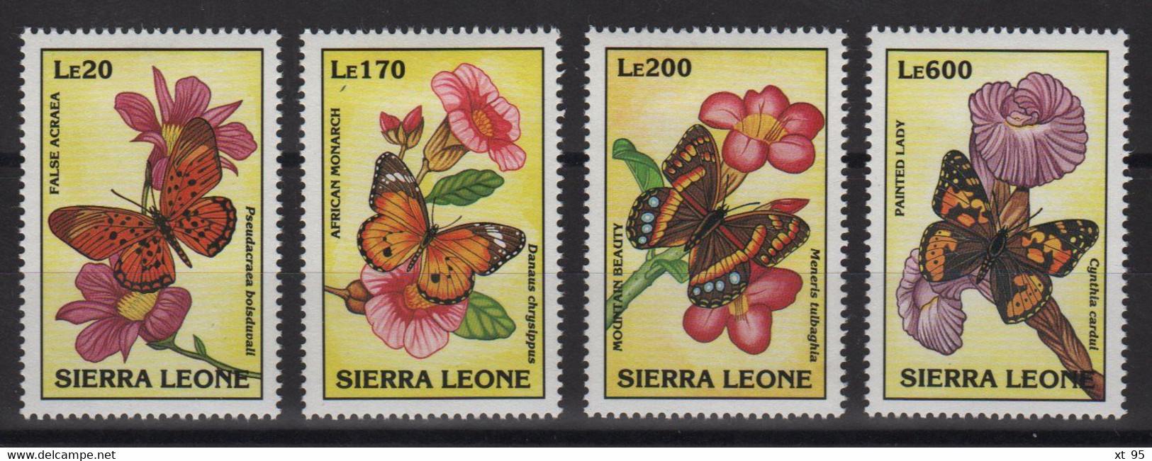 Sierra Leone - N° 1747 à 1750 - Faune - Papillions - Cote 7€ - * Neufs Avec Trace De Charniere - Sierra Leone (1961-...)