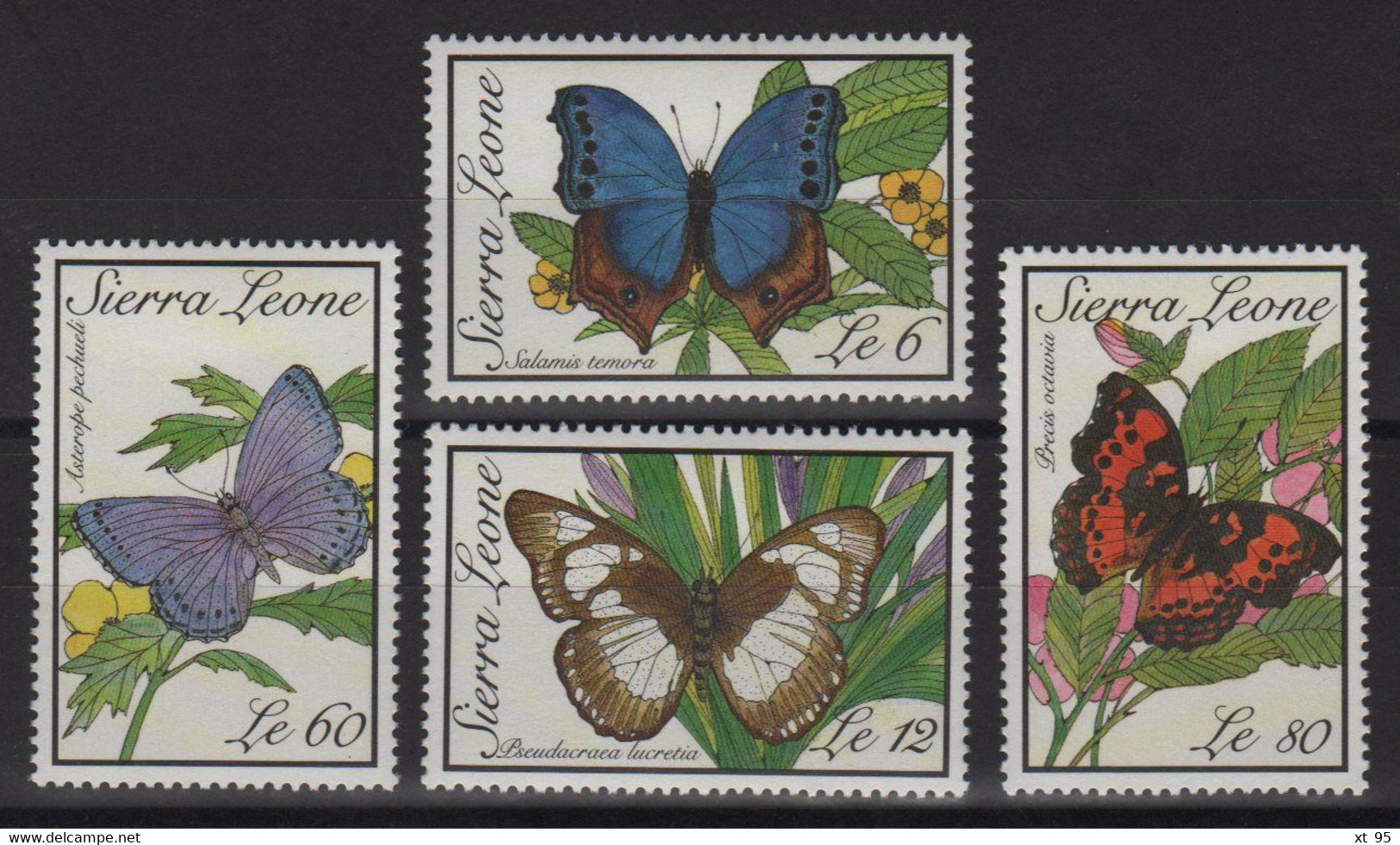 Sierra Leone - N° 1008 à 1011 - Faune - Papillions - Cote 11€ - * Neufs Avec Trace De Charniere - Sierra Leone (1961-...)