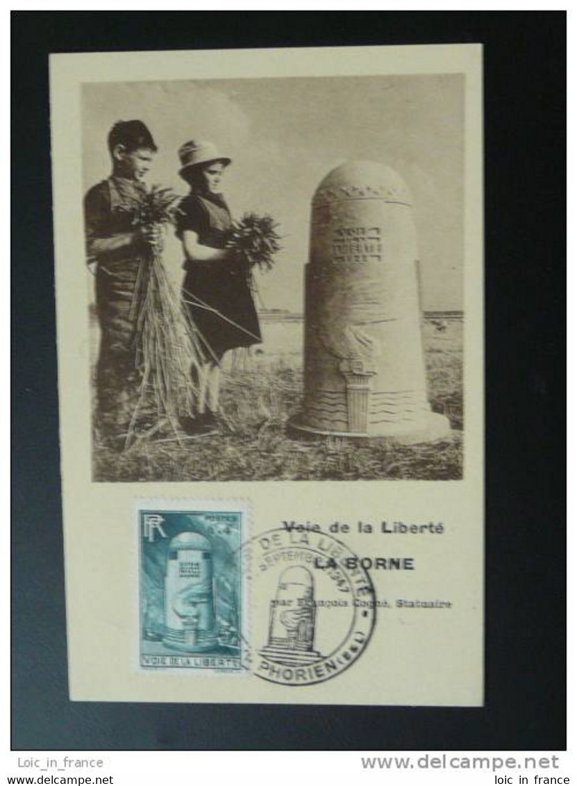 Carte Maximum Card Voie De La Liberté St Symphorien Eure Et Loir 1947 - Guerre Mondiale (Seconde)