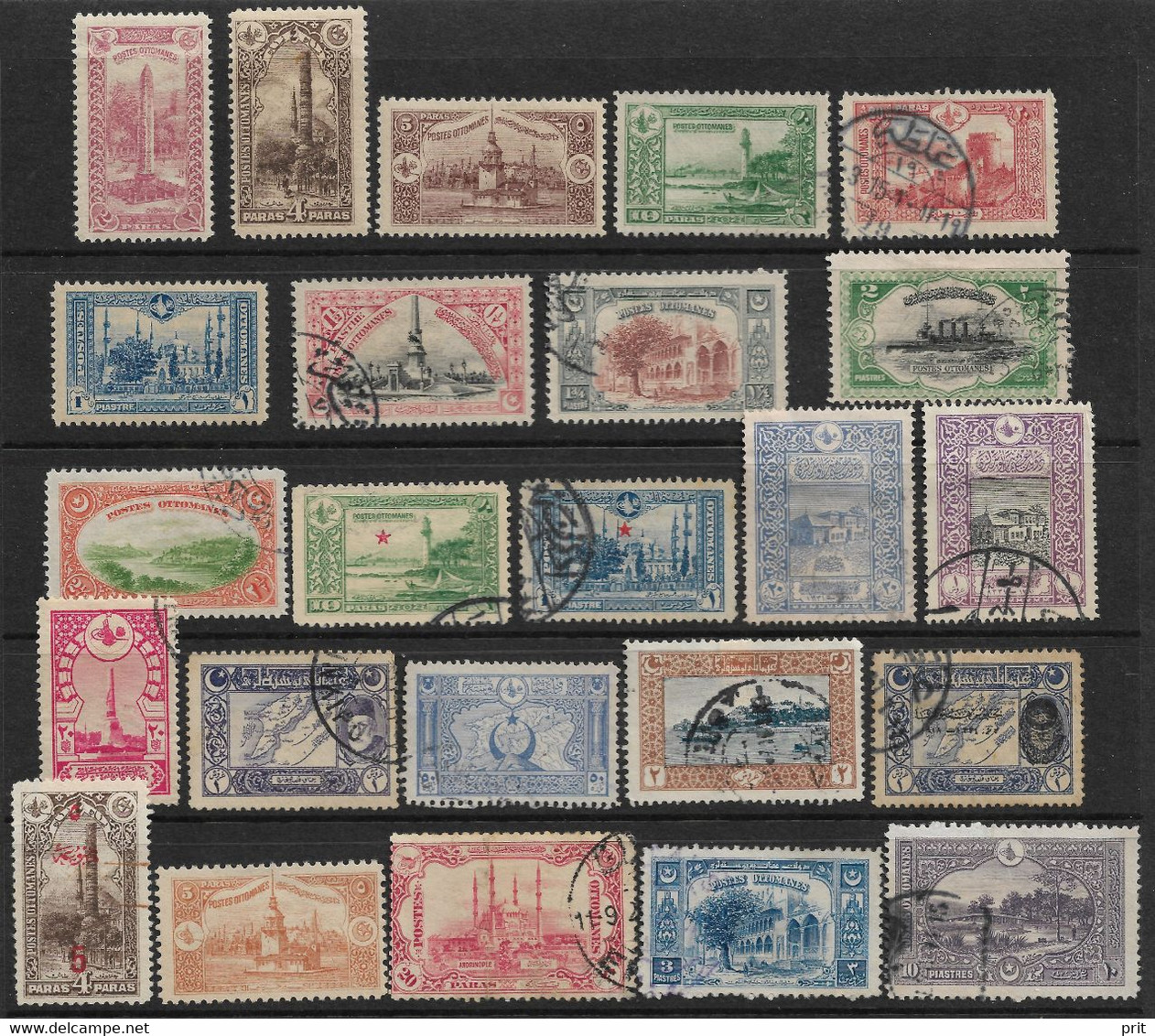 Ottoman Turkey 1914-1920 Nice Lot Of 24 Different Mostly Used Stamps. - Usados