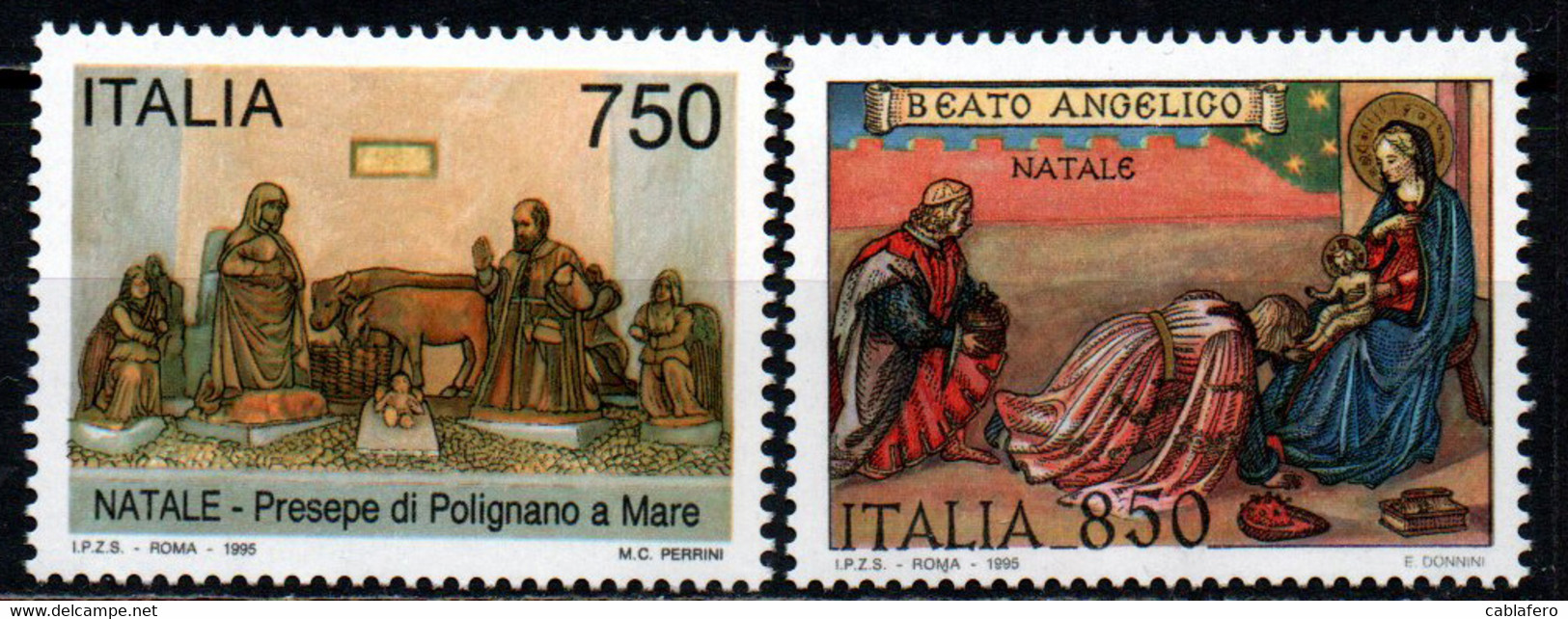 ITALIA - 1995 - NATALE: PRESEPE DI PUTIGNANO, ADORAZIONE DEI MAGI DIPINTO DEL BEATO ANGELICO - MNH - 1991-00:  Nuovi