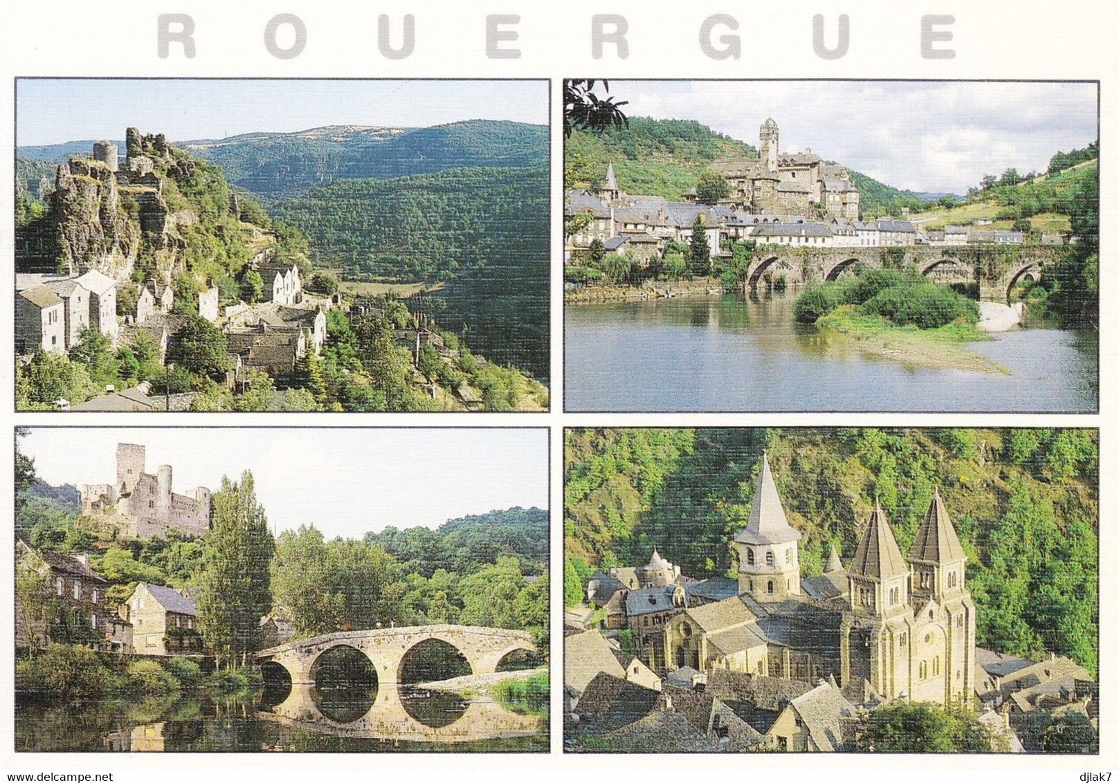 12 En Rouergue Village De Saint Véran Berges Du Lot à Estaing Belcastel Basilique Sainte Foy De Conques (Carte Vierge) - Andere & Zonder Classificatie