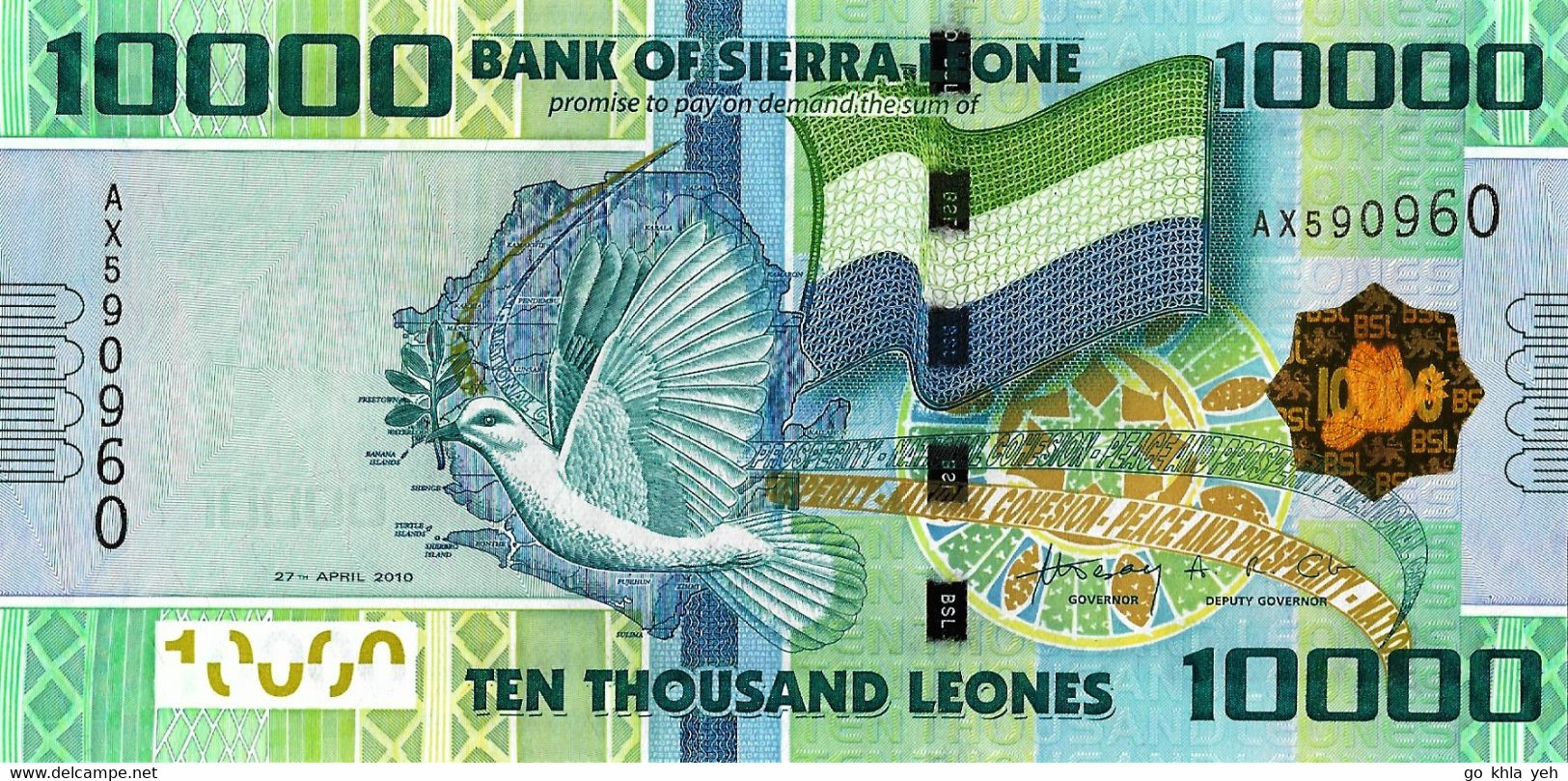 SIERRA LEONE 2010  10000 Leone - P.33a  Neuf UNC - Sierra Leone