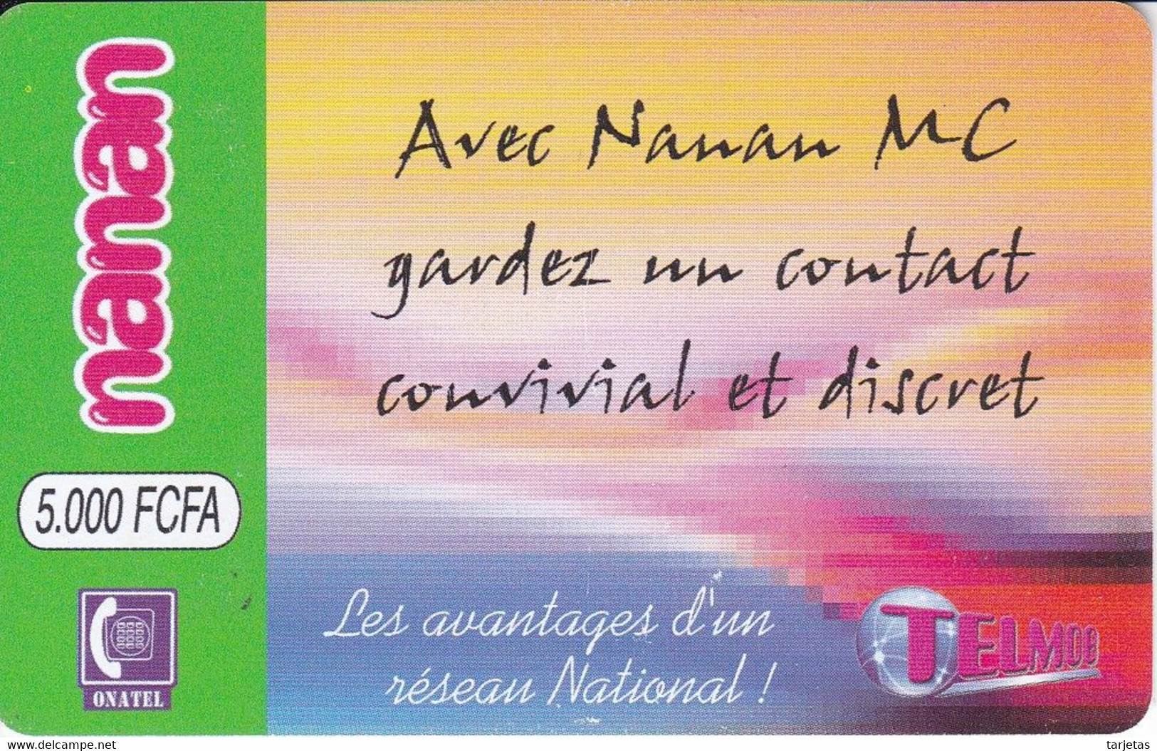 TARJETA DE BURKINA FASO DE 5000 FCFA DE ONATEL (NANAN) - Burkina Faso