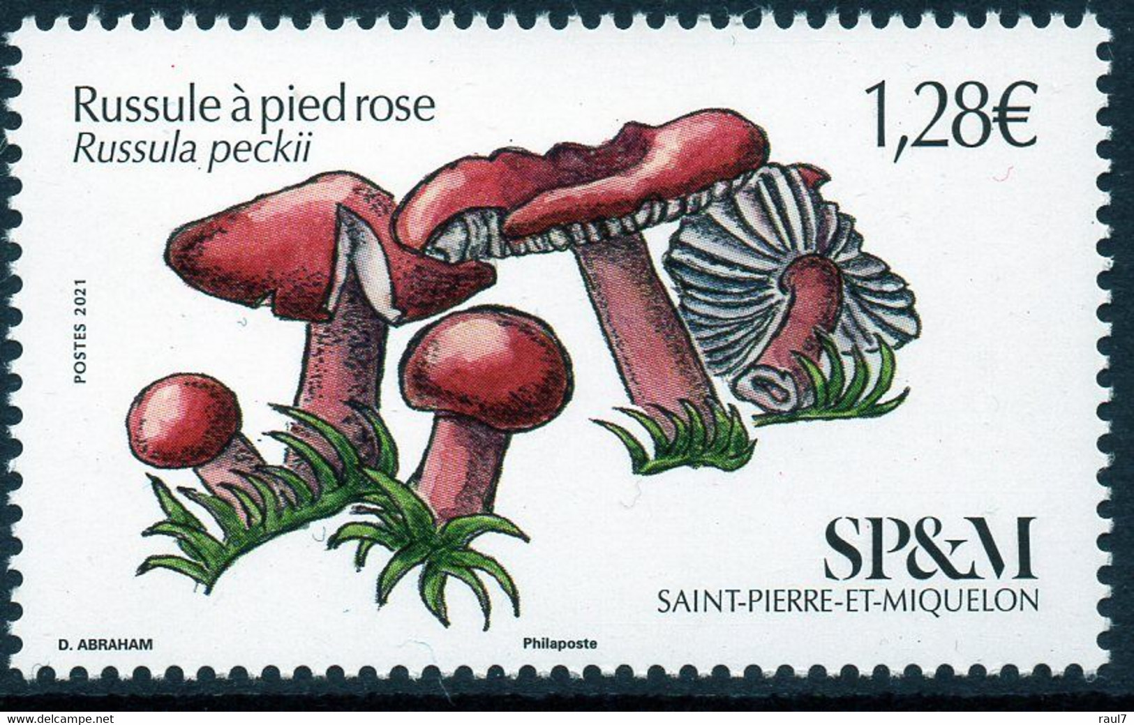 St Pierre Et Miquelon 2021 - Champignons, Russule A Pied Rose - 1 Val Neuf // Mnh - Ungebraucht