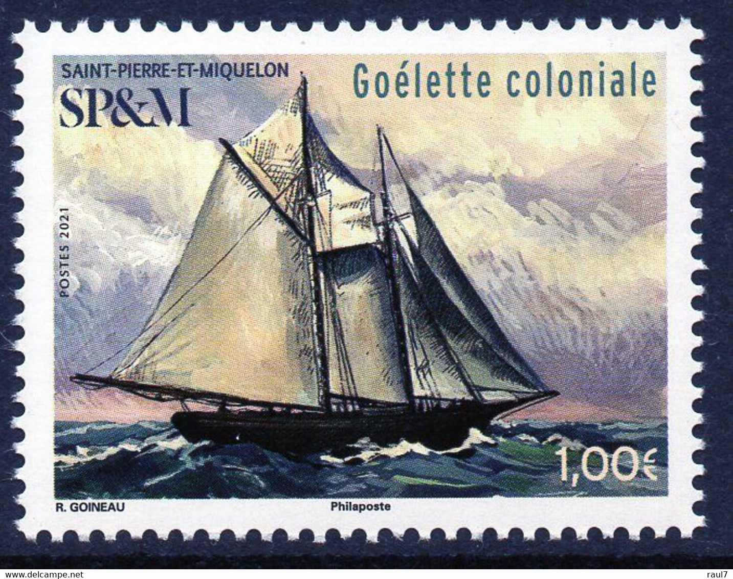 St Pierre Et Miquelon 2021 - Bateau Goélette Coloniale - 1 Val Neuf // Mnh - Unused Stamps