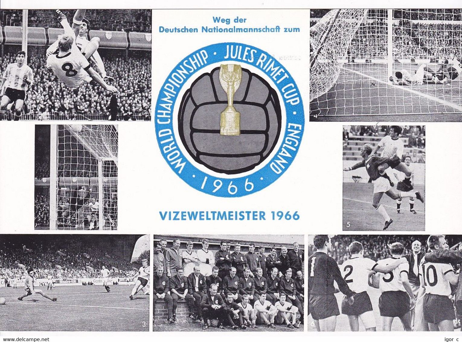 Germany 1966 Card: Football Soccer Fussball Calcio; Fifa World Cup England; Germany Vice World Champion; Results; 2 Scan - 1966 – Angleterre