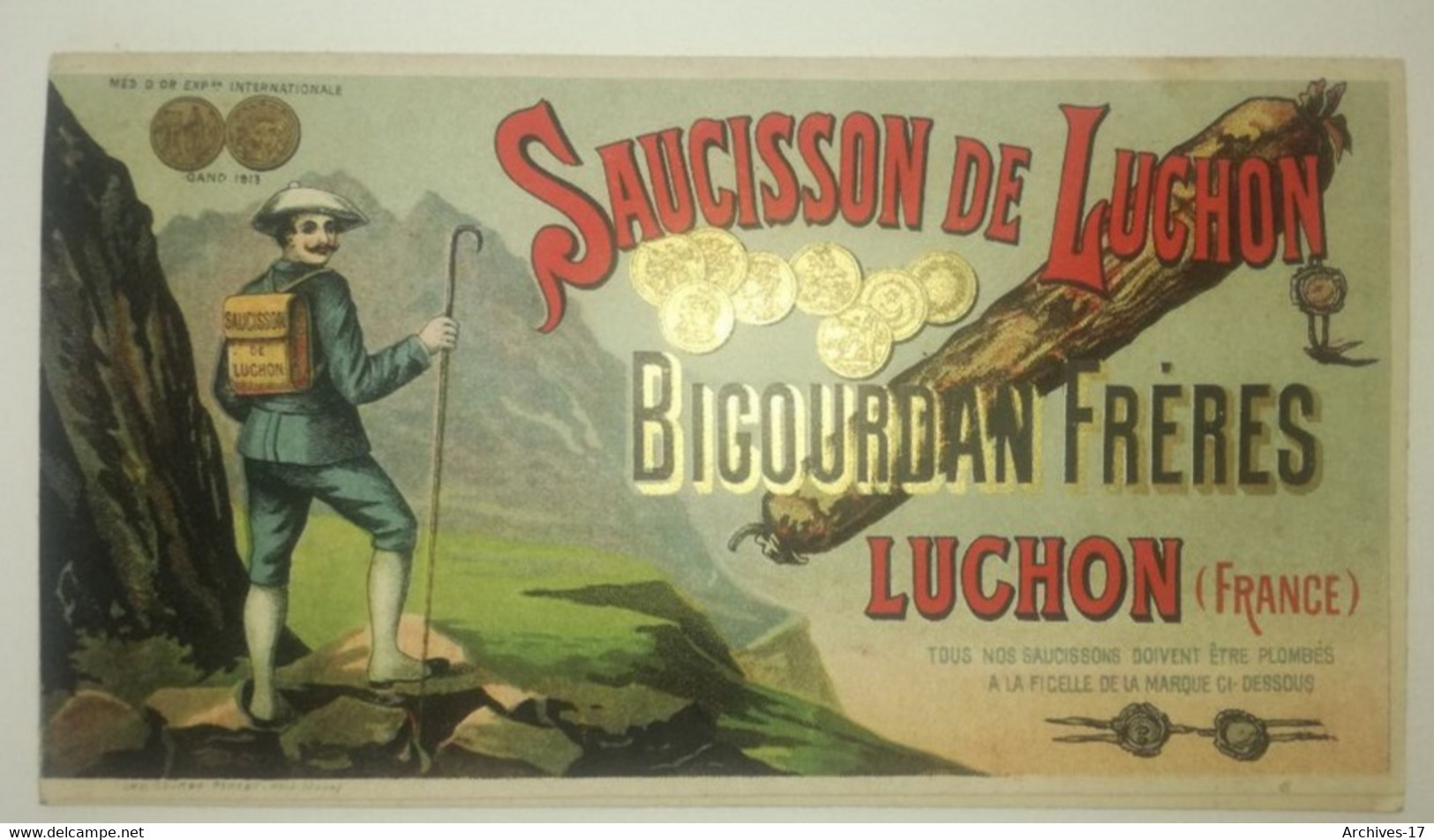 Catalogue BIGOURDAN Frères - LUCHON - 1925 - Foies Gras, Truffes ... - Publicidad