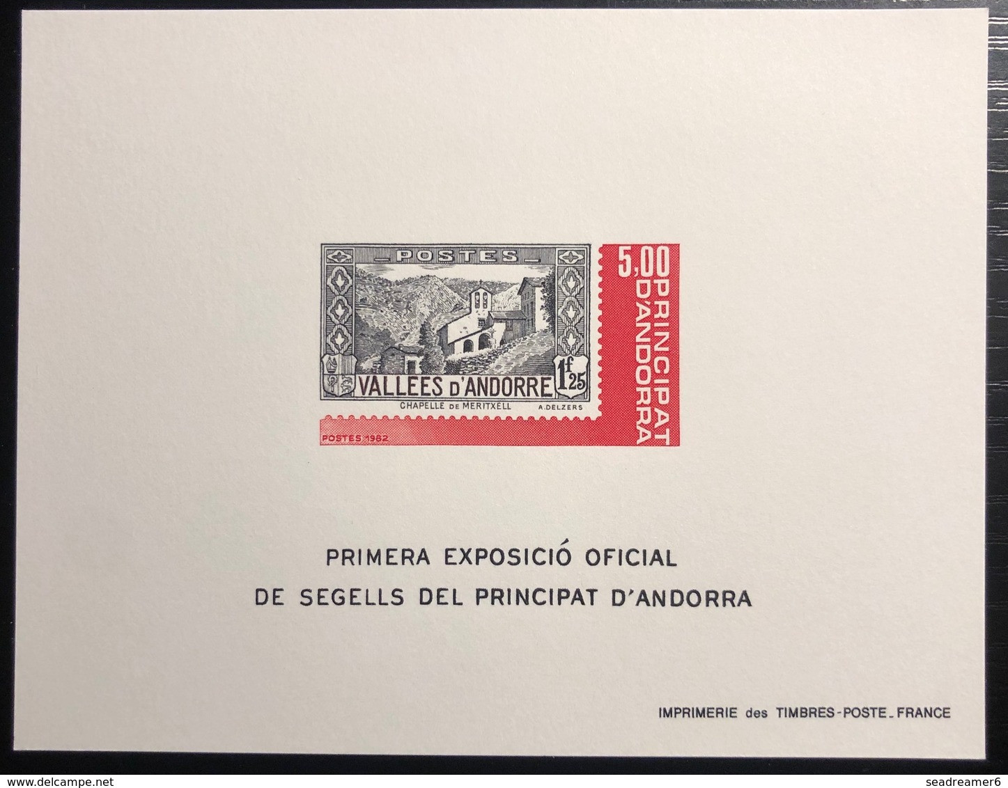 Andorre Epreuve De Luxe 1982 N°304 1 Ere Expo Des Timbres D'Andorre TTB - Otros & Sin Clasificación