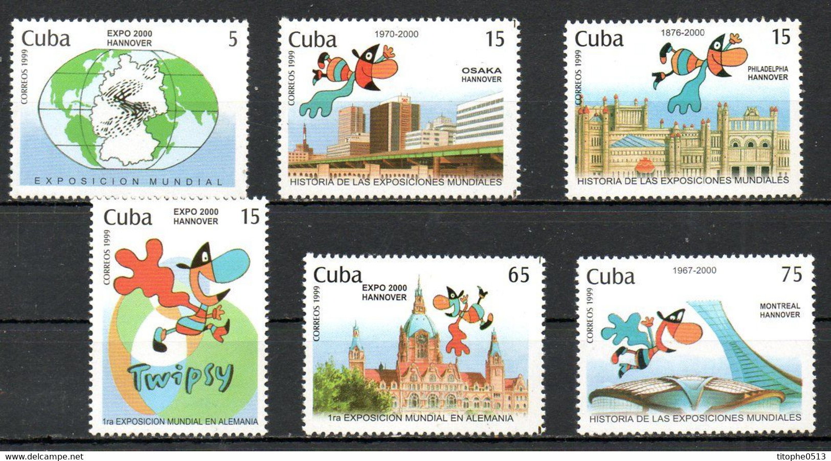 CUBA. N°3828-33 De 1999. Expo 2000 Hanovre. - 2000 – Hanovre (Allemagne)