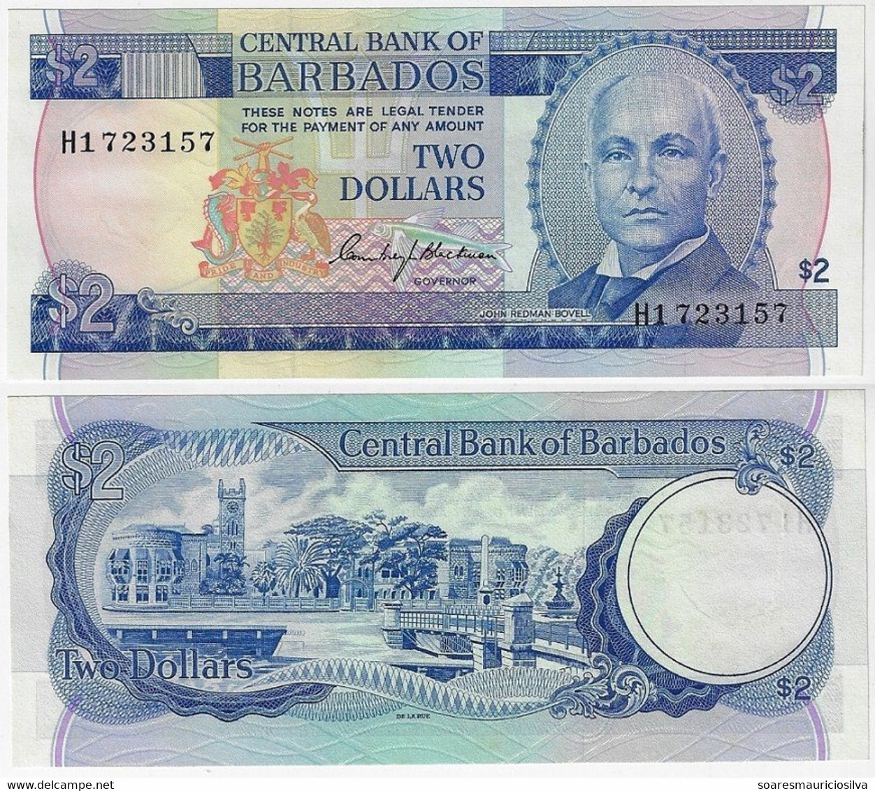 Barbados Banknote 2 Dollars 1973 Pick-30 Unc - Barbados