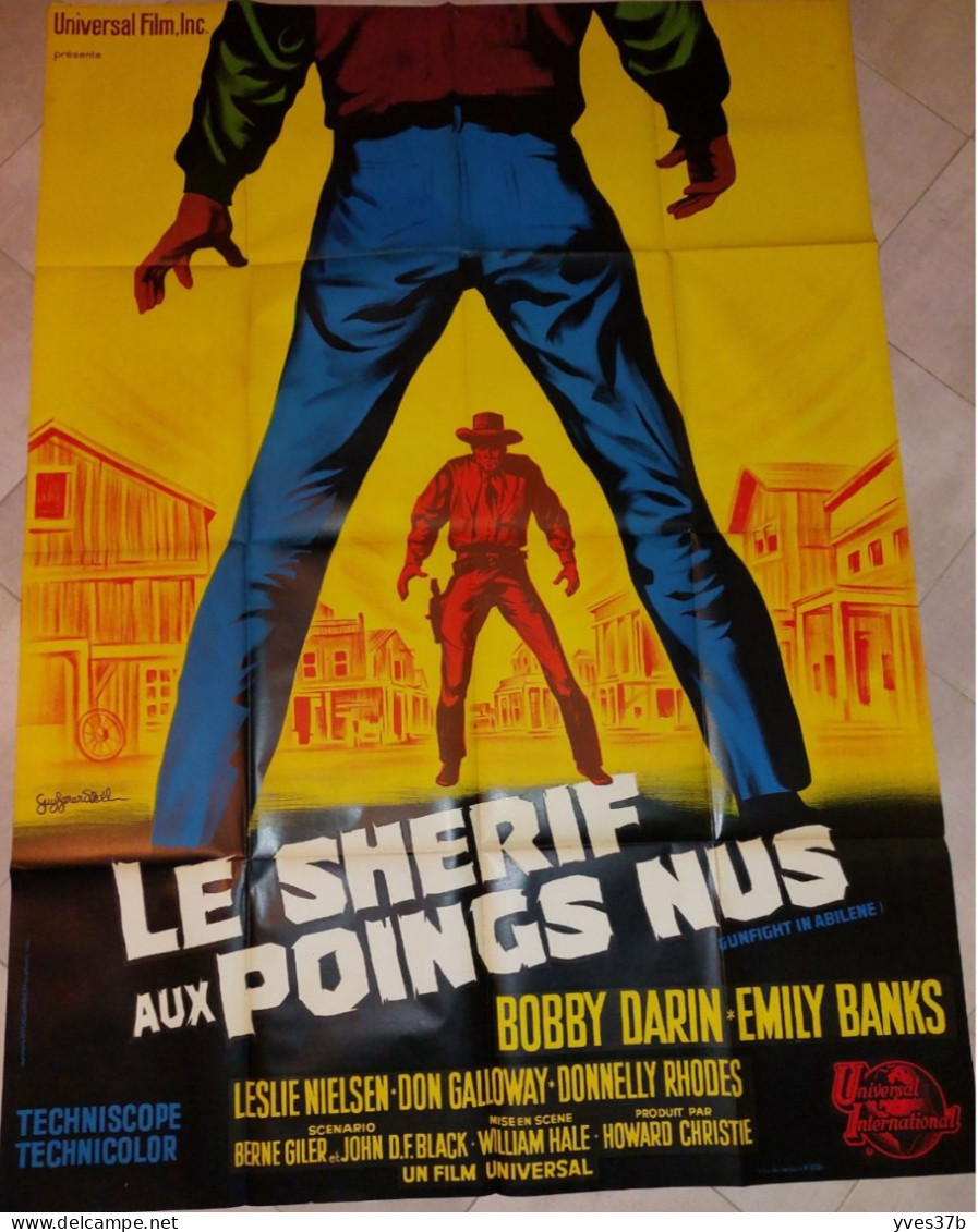 "Le Shérif Aux Poings Nus" Guy Gérard Noël...1958 - Affiche 120x160 - TTB - Manifesti & Poster